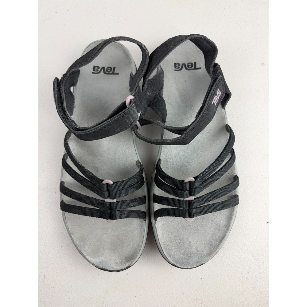 Teva Women's Black Zwart Elzada 1101112 Open Toe Strappy Sandal Size 10